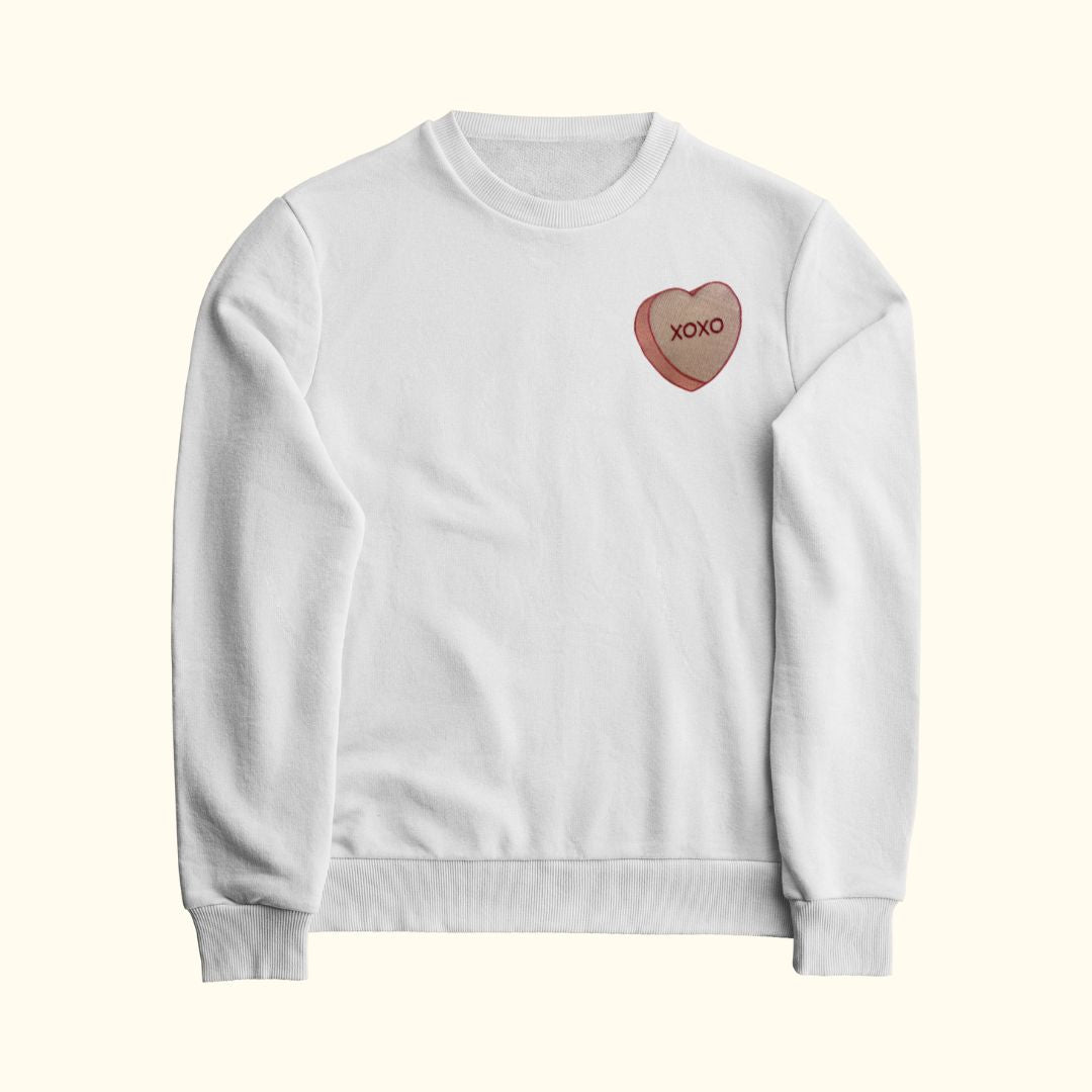 Conversation Heart Sweatshirt in White